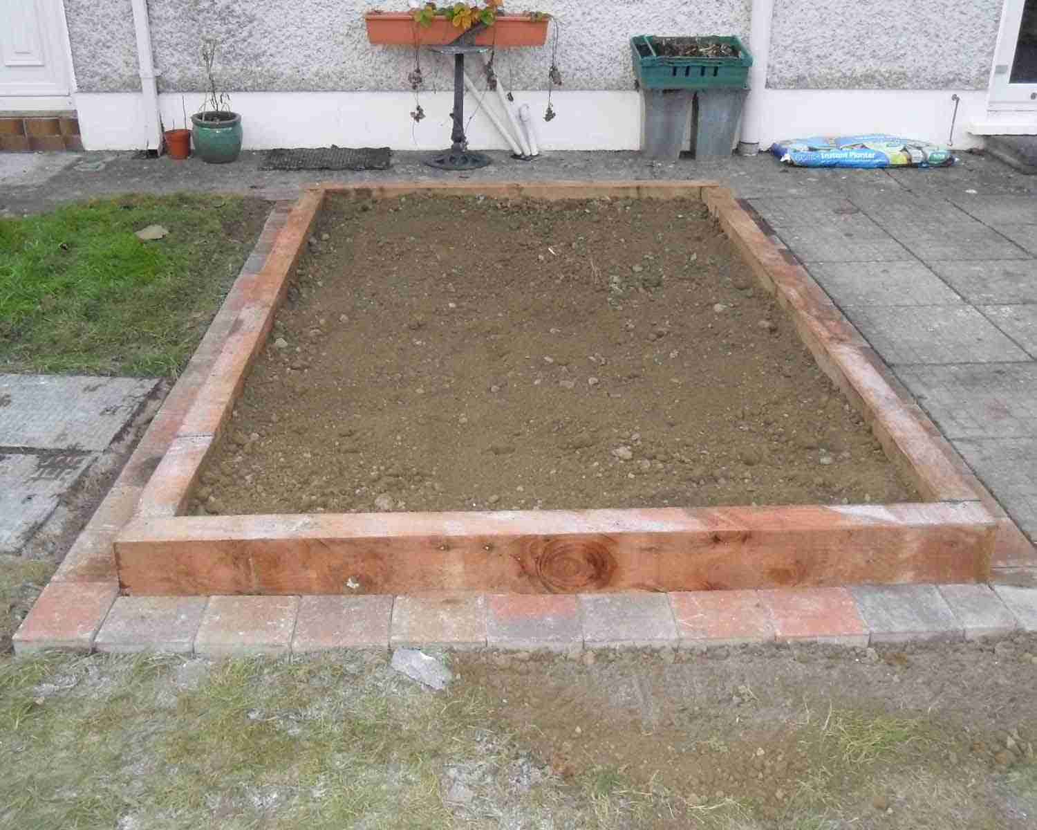 Raised sleeper beds for growing vegetables