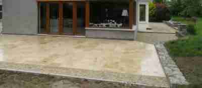 Travertine Patio & Limestone Gravel Driveway , Rossin, Slane co.Meath