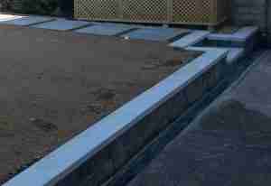 New Connemara Walling garden retaining wall,Aco drain with Granite Coping